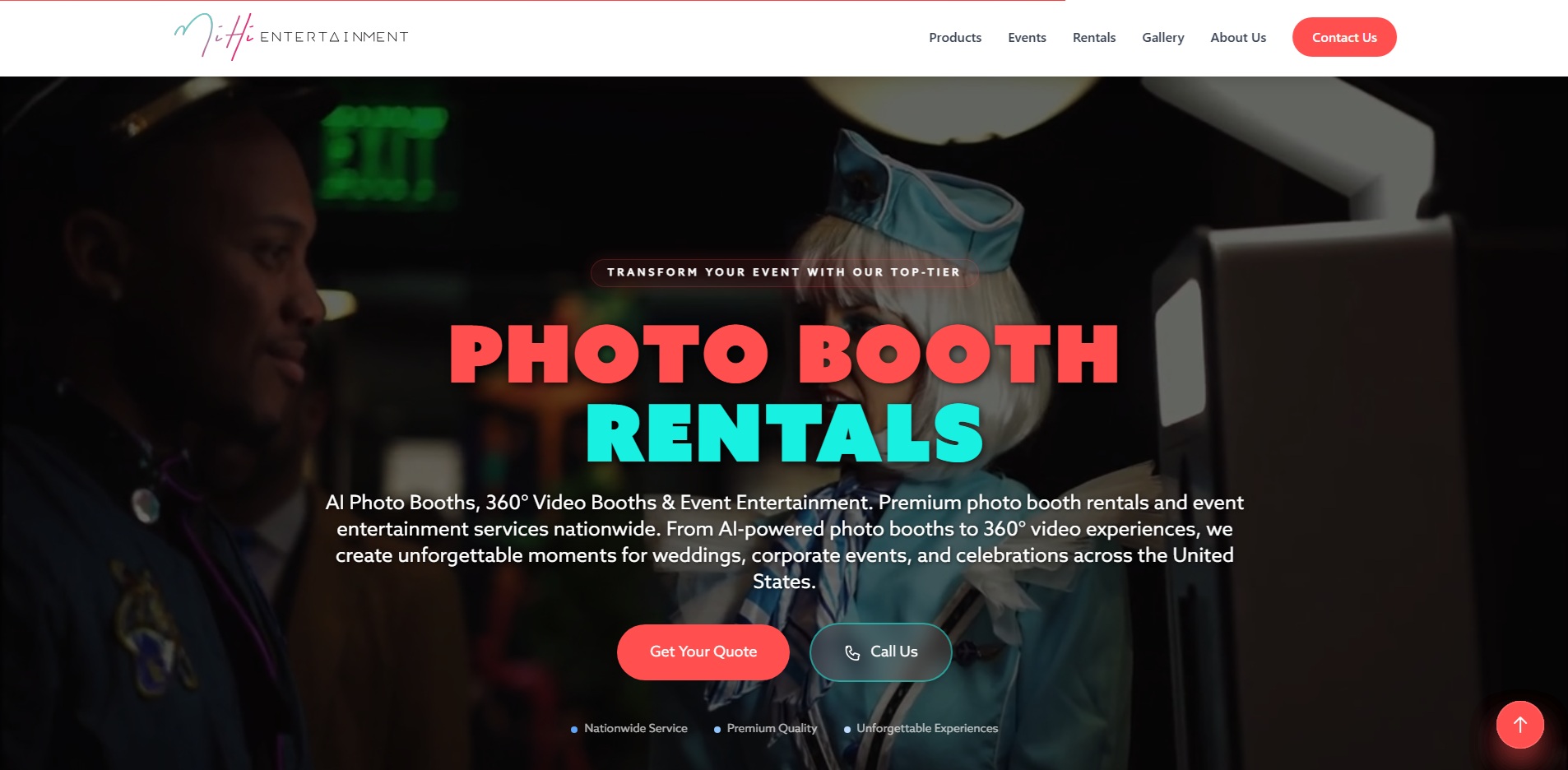 mihiphotobooth.com Rebuild desktop view