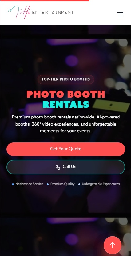 mihiphotobooth.com Rebuild mobile view