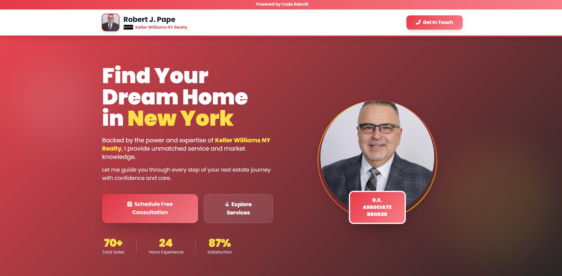 robpapekwrealtor.com Rebuild desktop view