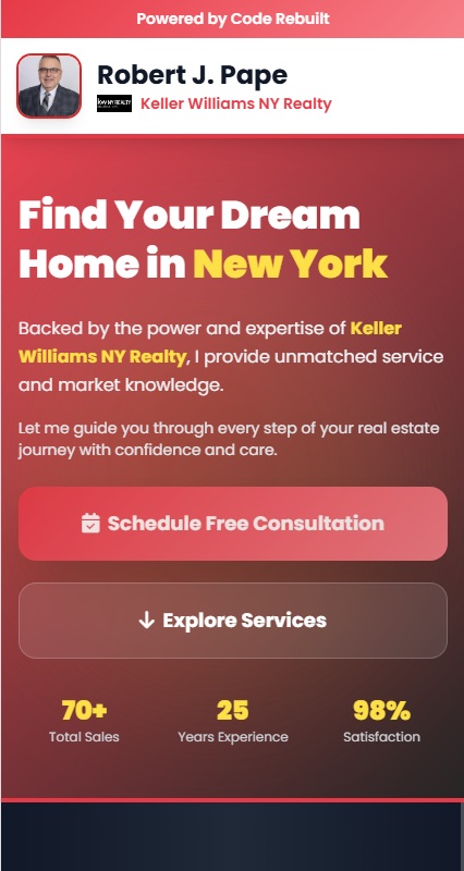 robpapekwrealtor.com Rebuild mobile view